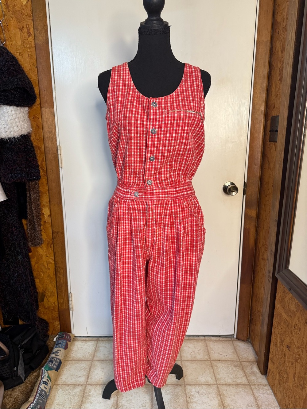 Rare vintage lizwear gingham jumpsuit